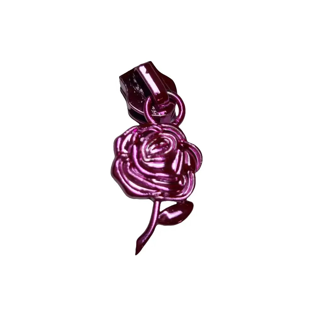 Zipper Rose bunt Blau - Reißverschluss Schieber Gr.5