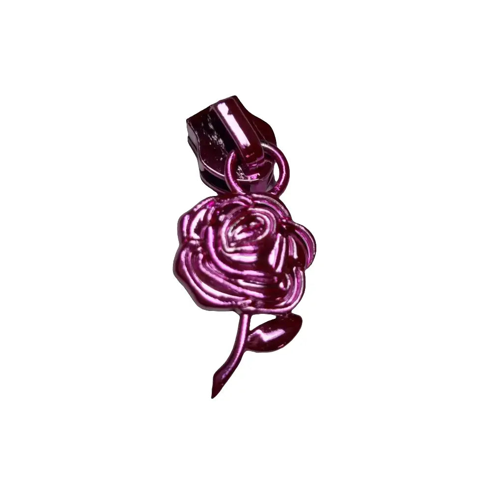Zipper Rose bunt Blau - Reißverschluss Schieber Gr.5
