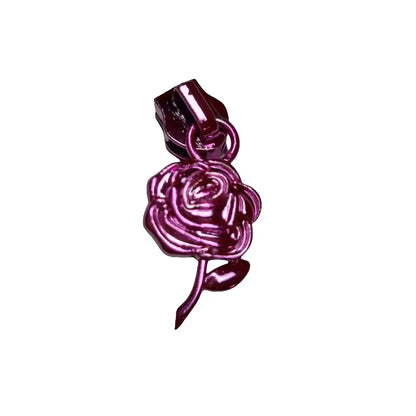 Zipper Rose bunt Blau - Reißverschluss Schieber Gr.5