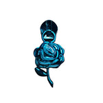 Zipper Rose bunt Blau - Reißverschluss Schieber Gr.5