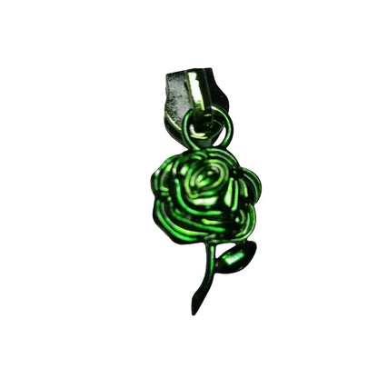 Zipper Rose bunt Blau - Reißverschluss Schieber Gr.5