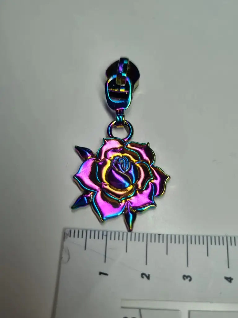Zipper Rosenblüte Rainbow - Reißverschluss Schieber Gr.5