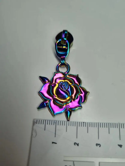 Zipper Rosenblüte Rainbow - Reißverschluss Schieber Gr.5