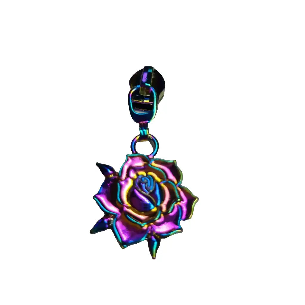 Zipper Rosenblüte Rainbow - Reißverschluss Schieber Gr.5