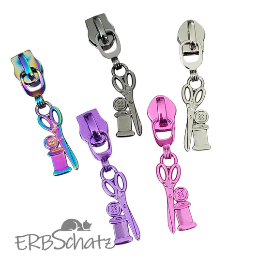 Zipper SchereGarn Rainbow - Reißverschluss Schieber Gr.5
