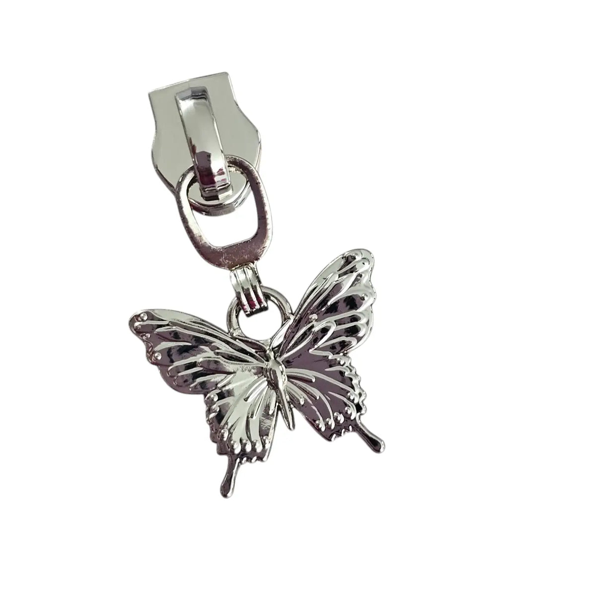 Zipper Schmetterling Silber - Reißverschluss Schieber Gr.5