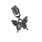 Zipper Schmetterling Silber - Reißverschluss Schieber Gr.5