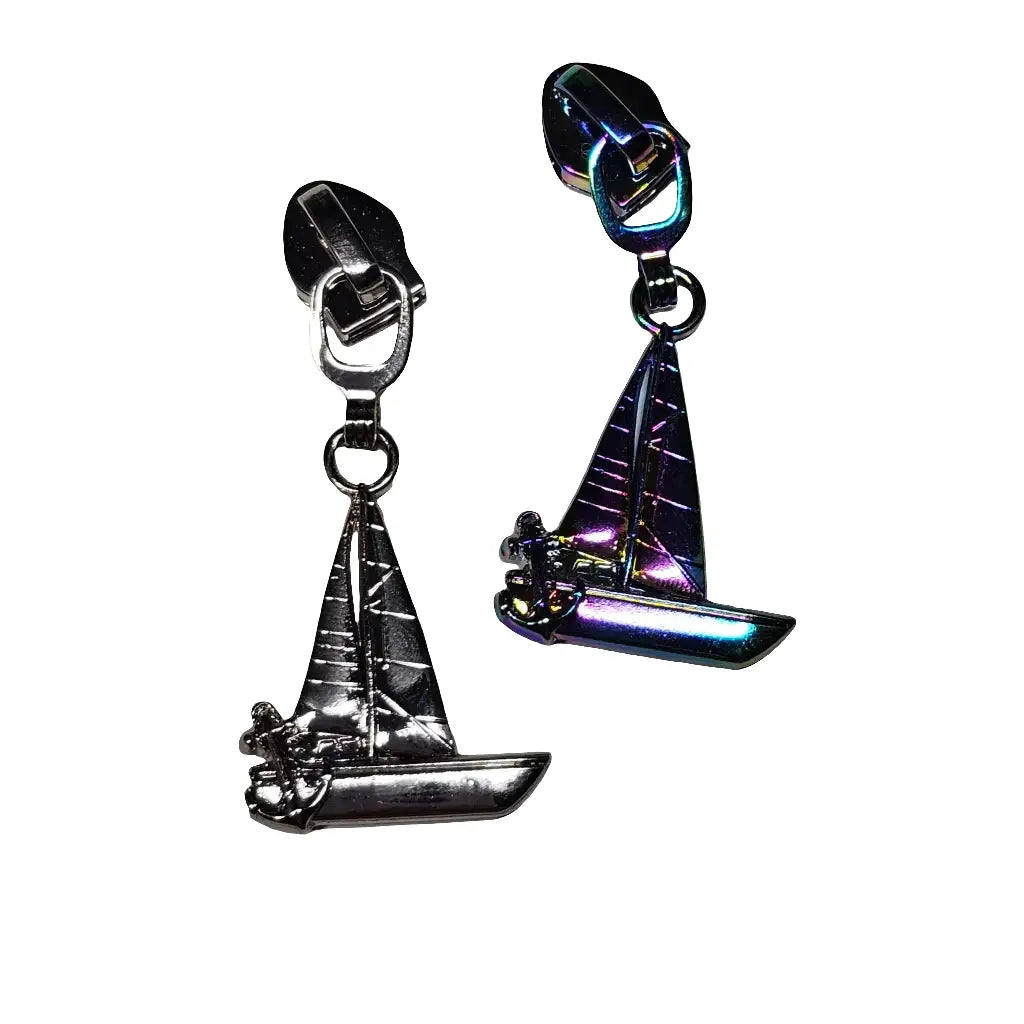 Zipper Segelboot Rainbow - Reißverschluss Schieber Gr.5