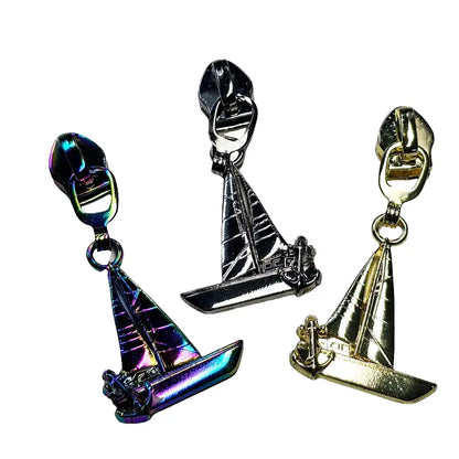 Zipper Segelboot Rainbow - Reißverschluss Schieber Gr.5