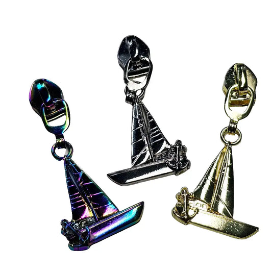 Zipper Segelboot Rainbow - Reißverschluss Schieber Gr.5