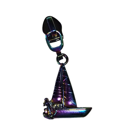 Zipper Segelboot Rainbow - Reißverschluss Schieber Gr.5