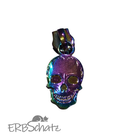 Zipper Skull flat Roségold - Reißverschluss Schieber Gr.5