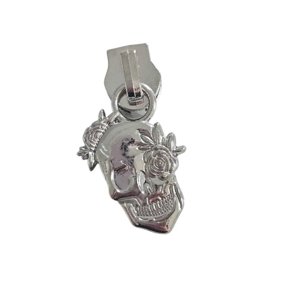 Zipper Skull Roses Roségold - Reißverschluss Schieber Gr.5