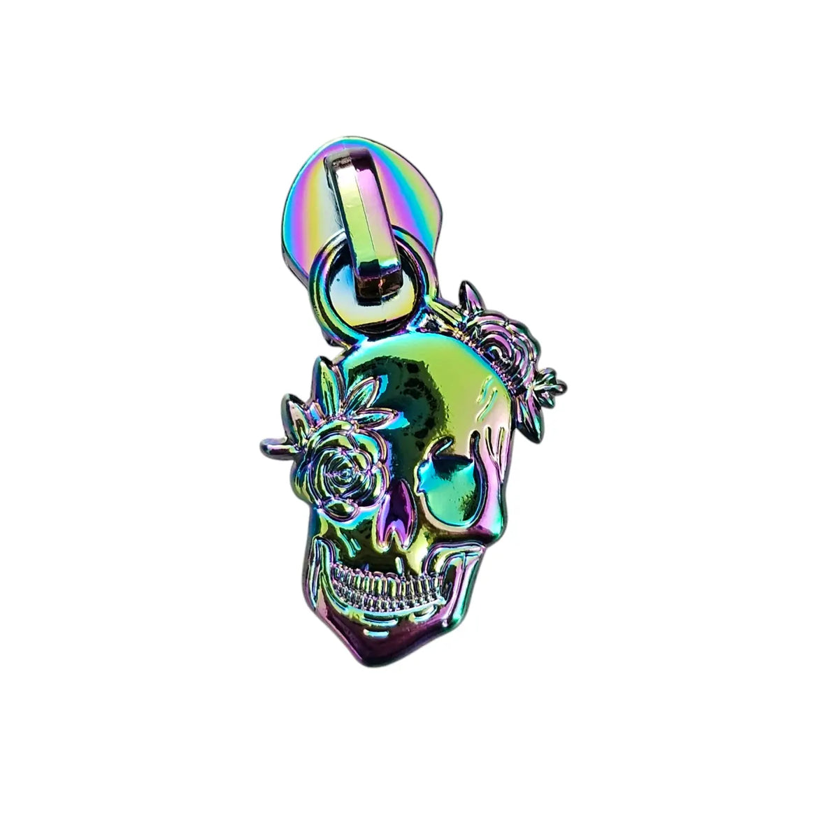 Zipper Skull Roses Roségold - Reißverschluss Schieber Gr.5