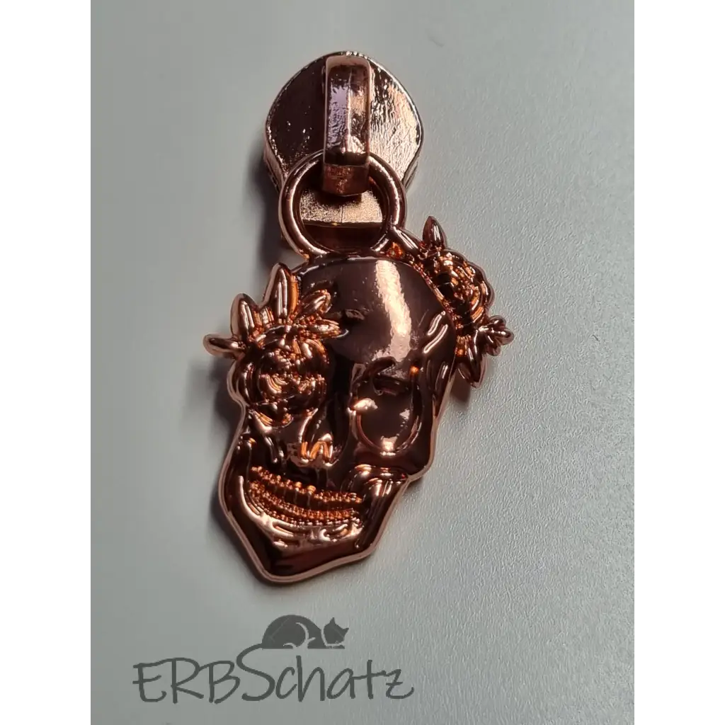 Zipper Skull Roses - Rosegold