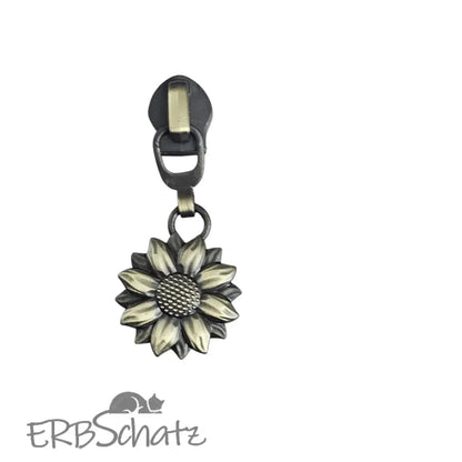 Zipper Sonnenblume Gold - Reißverschluss Schieber Gr.5