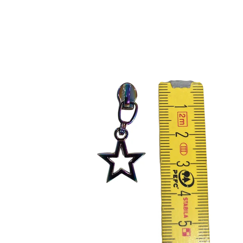 Zipper Stern (Gr. 3) Gun Metal - Reißverschluss Schieber