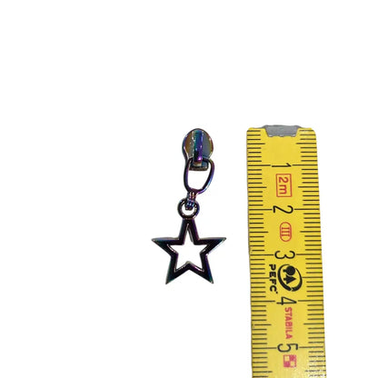 Zipper Stern (Gr. 3) Gun Metal - Reißverschluss Schieber