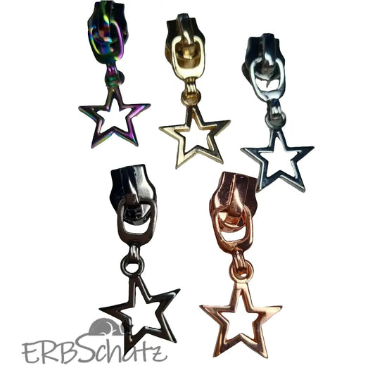 Zipper Stern Regenbogen - Reißverschluss Schieber Gr.5