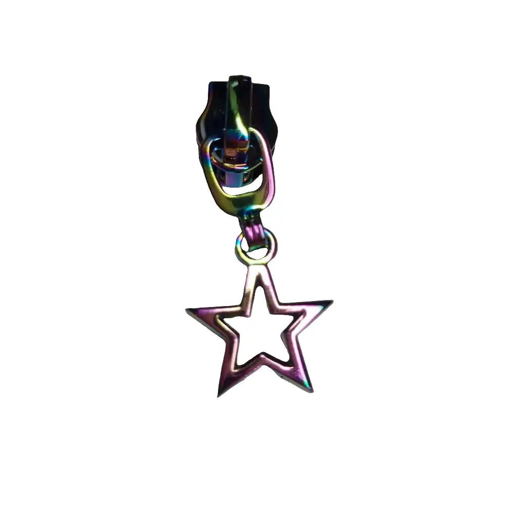 Zipper Stern Regenbogen - Reißverschluss Schieber Gr.5
