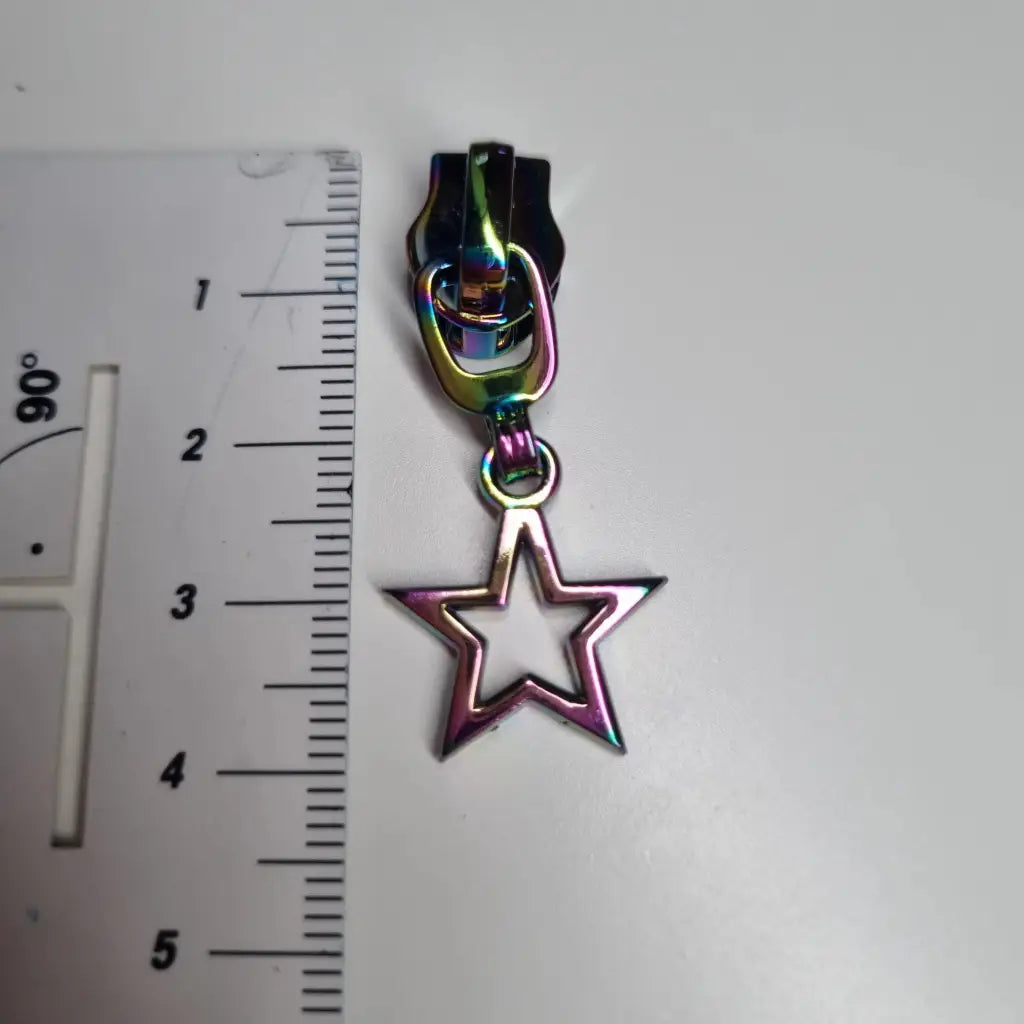 Zipper Stern Regenbogen - Reißverschluss Schieber Gr.5