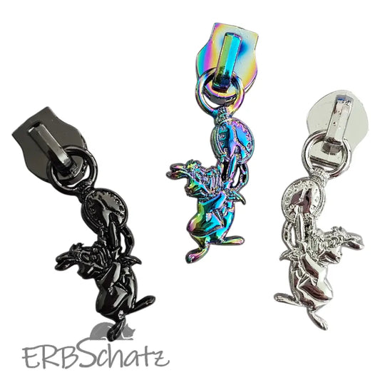 Zipper Time Bunny Rainbow - Reißverschluss Schieber Gr.5