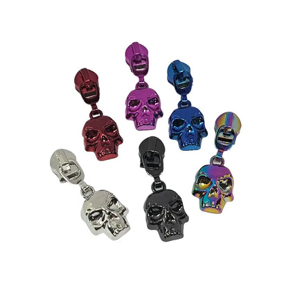 Zipper Totenkopf Regenbogen - Reißverschluss Schieber Gr.5