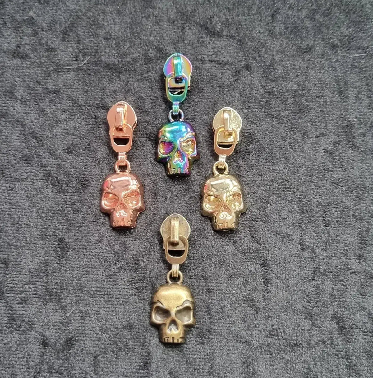 Zipper Totenkopf Regenbogen - Reißverschluss Schieber Gr.5