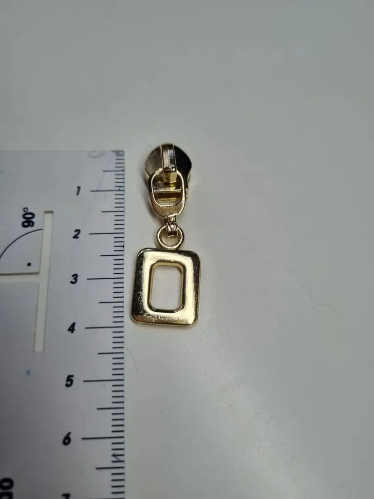 Zipper Viereck Anhänger Silber - Reißverschluss Schieber