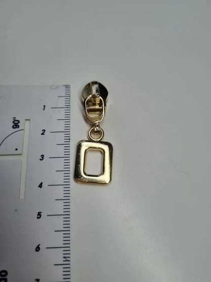 Zipper Viereck Anhänger Silber - Reißverschluss Schieber