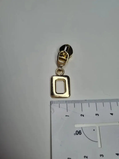 Zipper Viereck Anhänger Silber - Reißverschluss Schieber