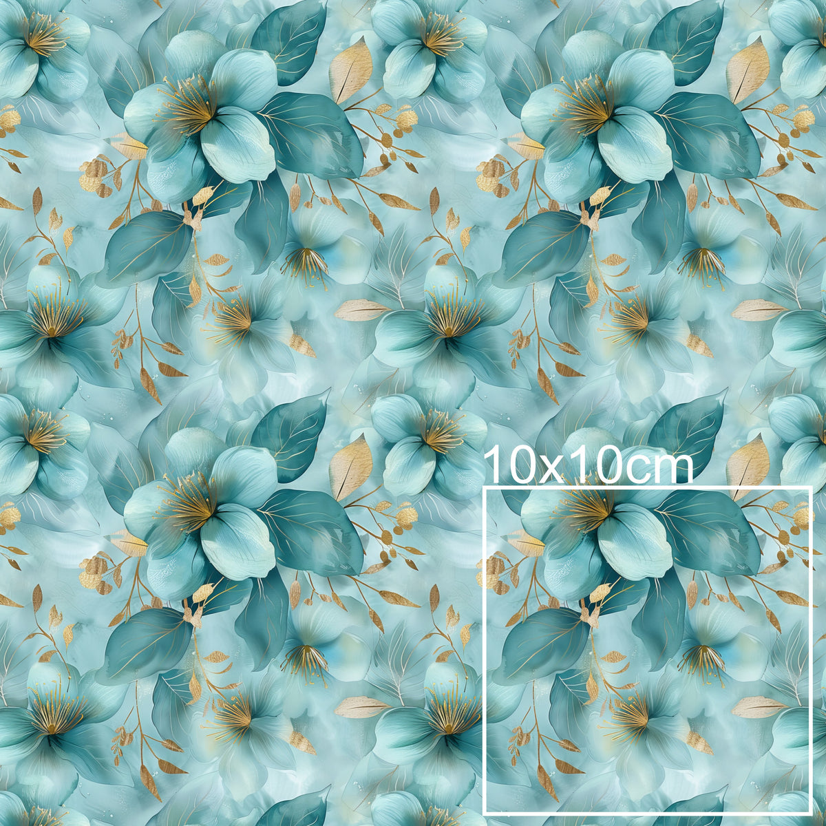 Kunstleder Flowerdream Türkis | 50x130 cm